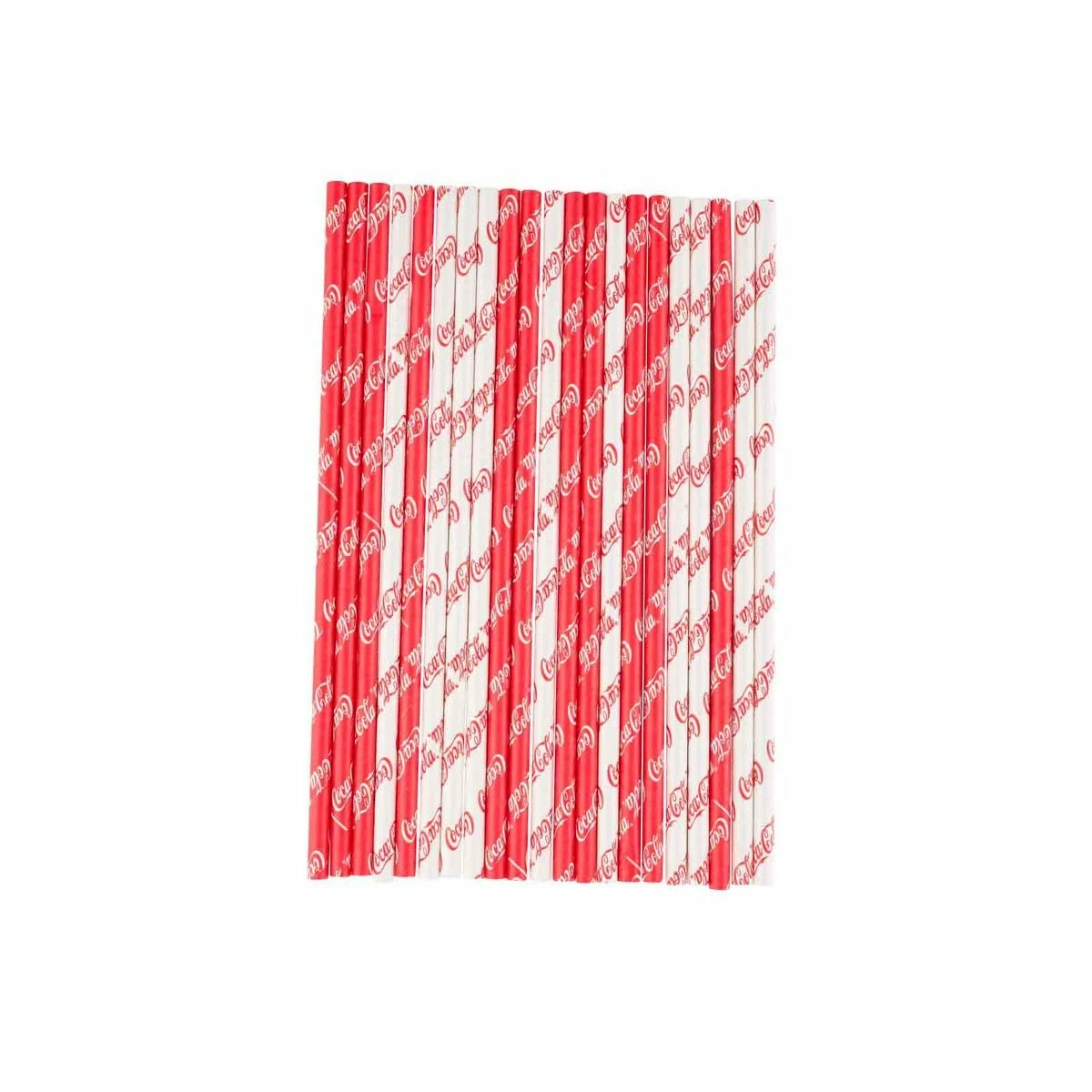TableCraft 7.5" Coca-Cola Red & White Stripe Paper Straws | Qty 100 - Image 3