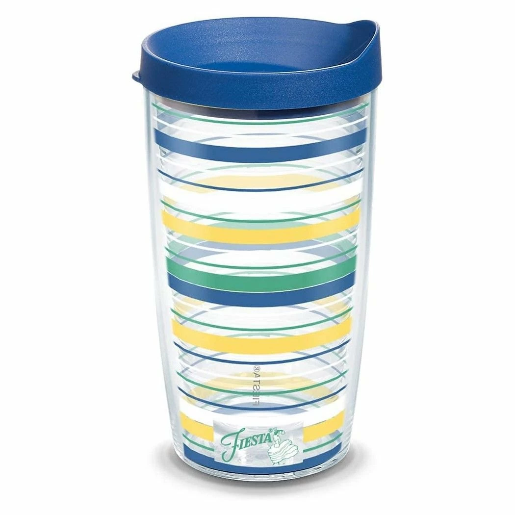 Tervis® 16oz Double-Walled Insulated Tumbler With Lid | Fiesta® Stripes - Meadow