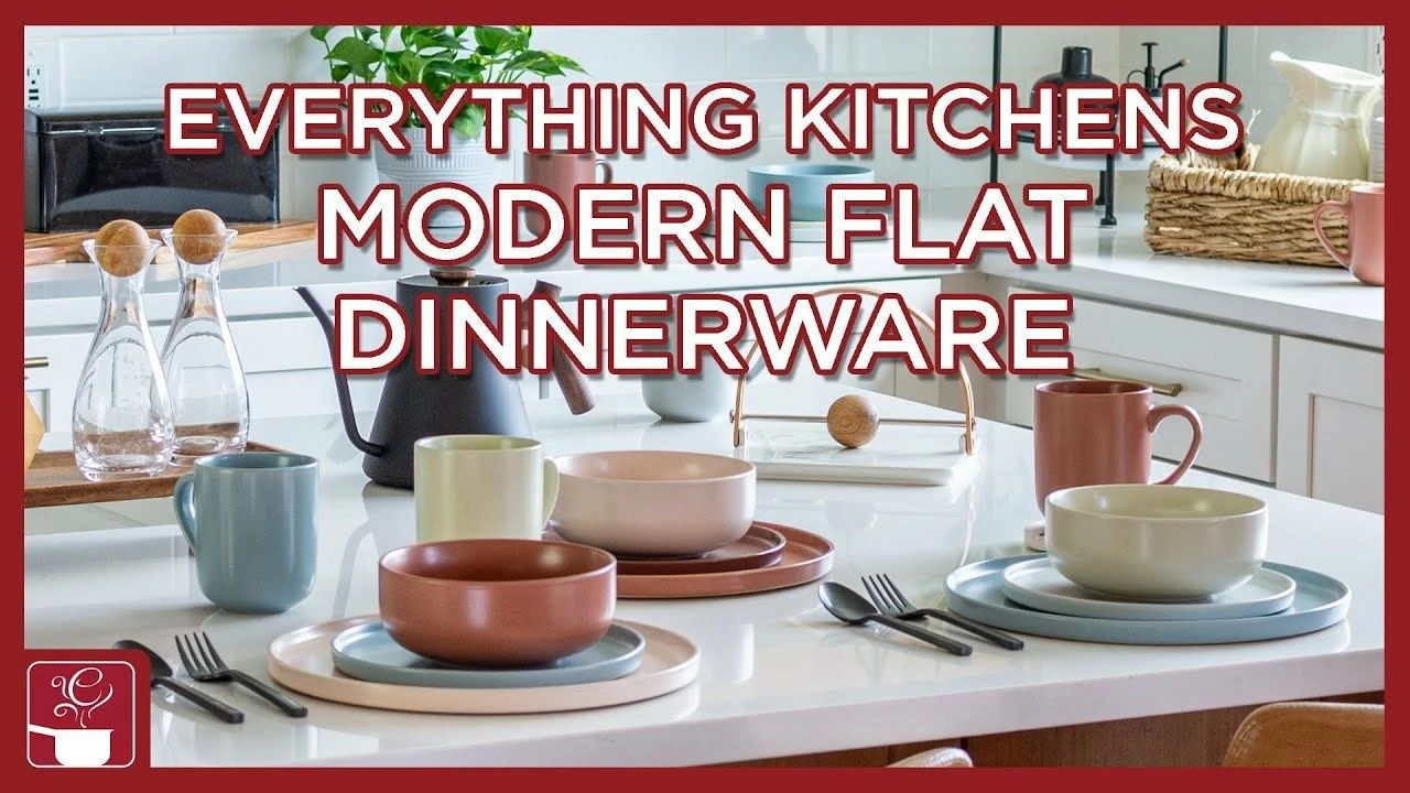 Everything Kitchens Modern Flat 12-Piece Dinnerware Set | Terracotta - Image 9