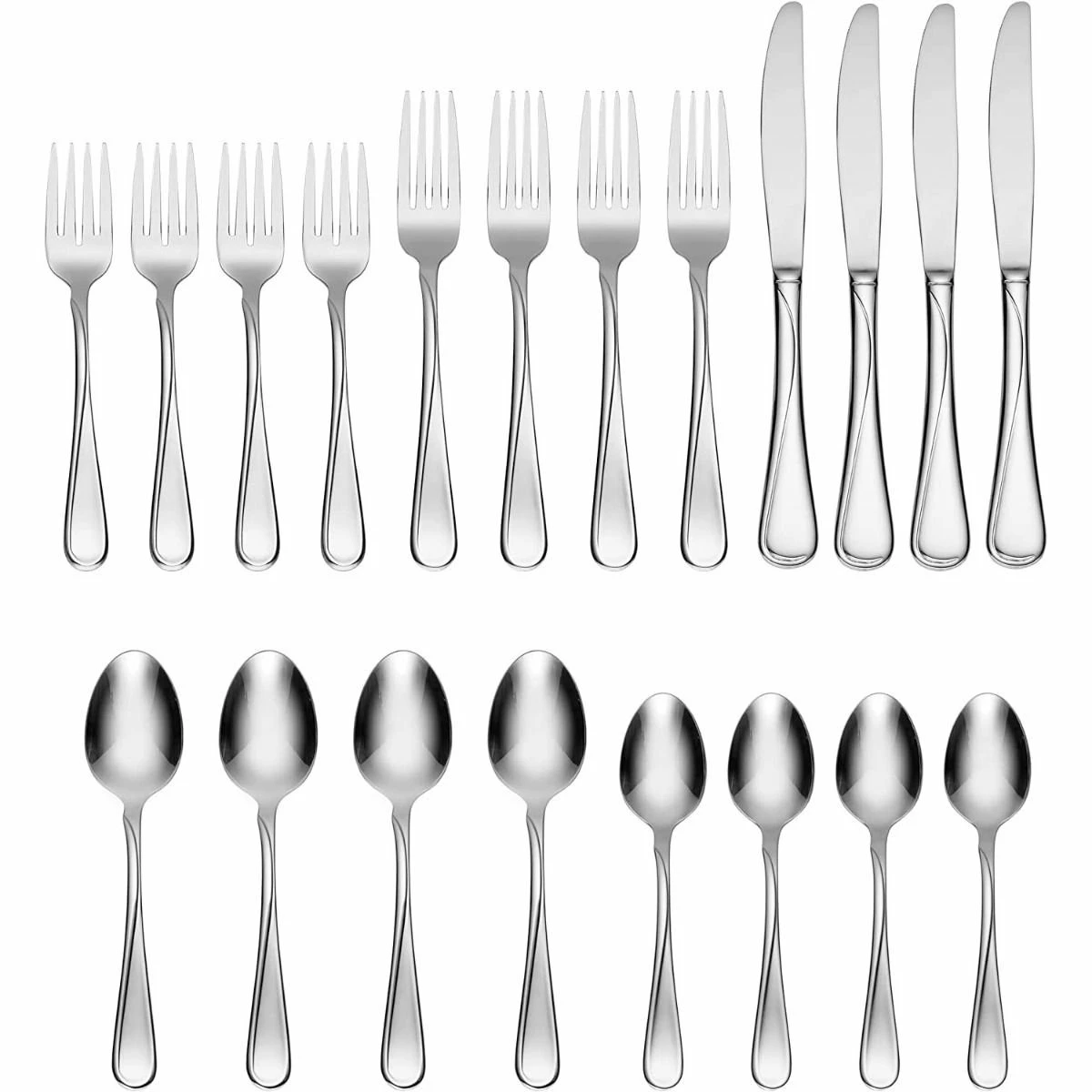 Oneida 18/0 Stainless Steel 20-Piece Flatware Set | Flight - Image 2