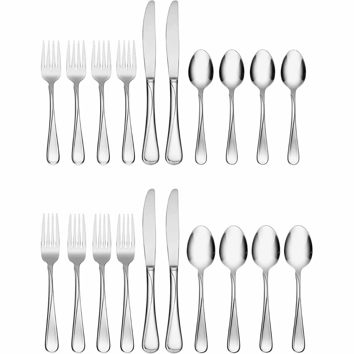 Oneida 18/0 Stainless Steel 20-Piece Flatware Set | Flight - Image 3