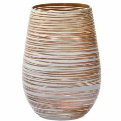 Stolzle 15.75oz Olympia Twister Glass Tumblers - Set Of 6 | White & Bronze