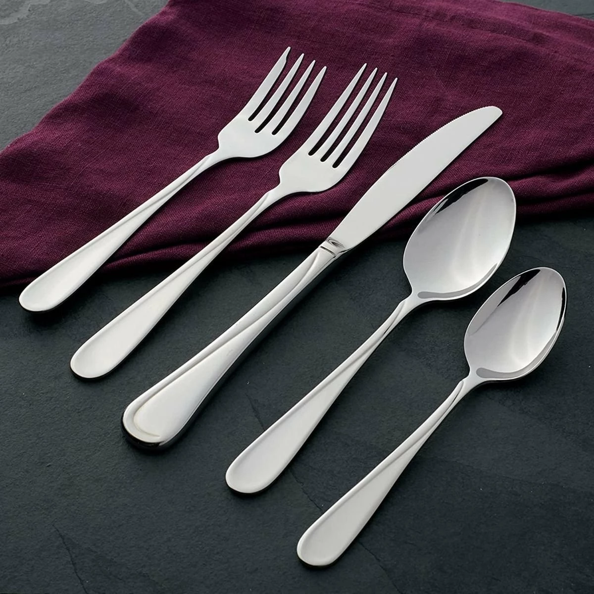 Oneida 18/0 Stainless Steel 20-Piece Flatware Set | Flight - Image 6