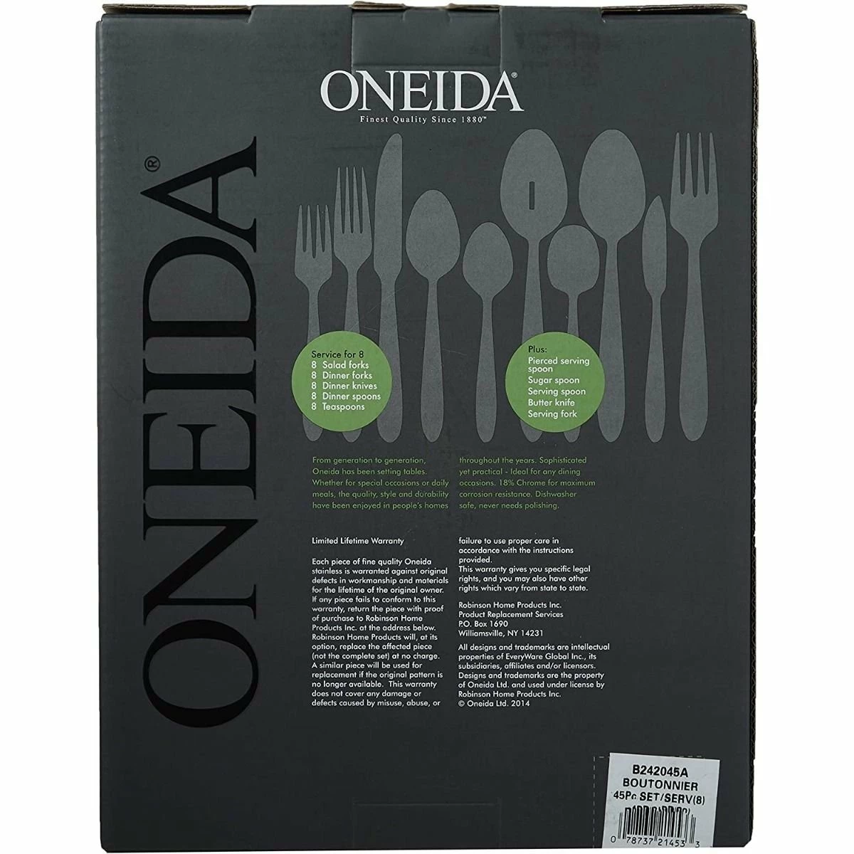 Oneida 18/0 Stainless Steel 45-Piece Flatware Set | Boutonniere - Image 4