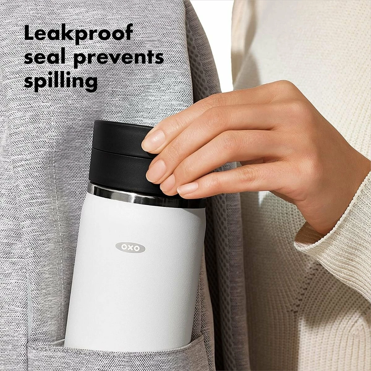 OXO Good Grips 20oz Thermal Mug Water Bottle | Quartz - Image 3