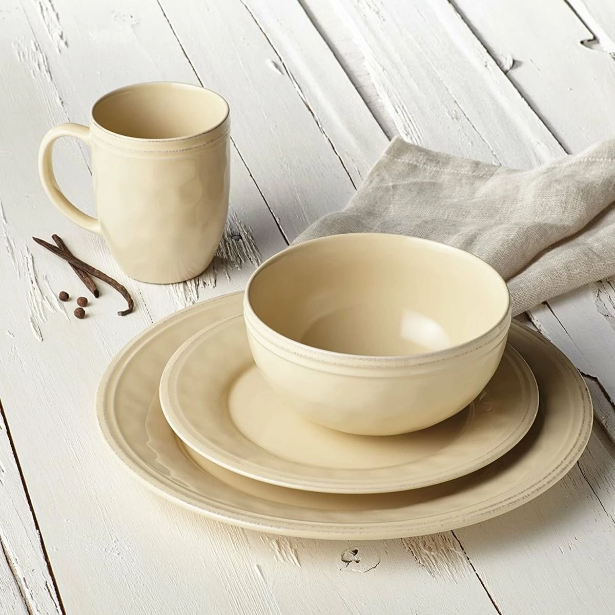 Rachael Ray Cucina Collection 16-Piece Dinnerware Set | Almond Cream - Image 7