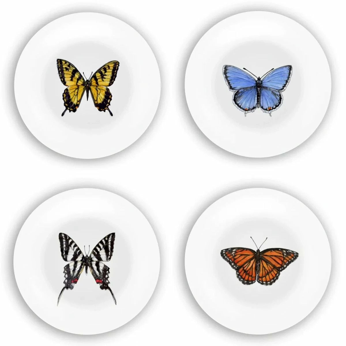 Bamboo Table 4-Piece Plate Gift Set | Butterflies