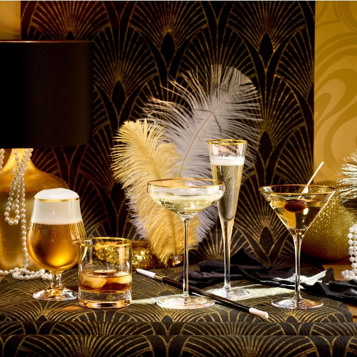 Stolzle 10.75oz Event Double Old Fashioned Glasses With Gold Rim | Set Of 6 - Image 2