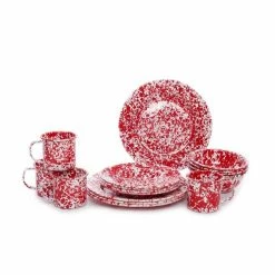 Crow Canyon Home Crow Canyon 16 Piece Enameled Dinnerware Set Red