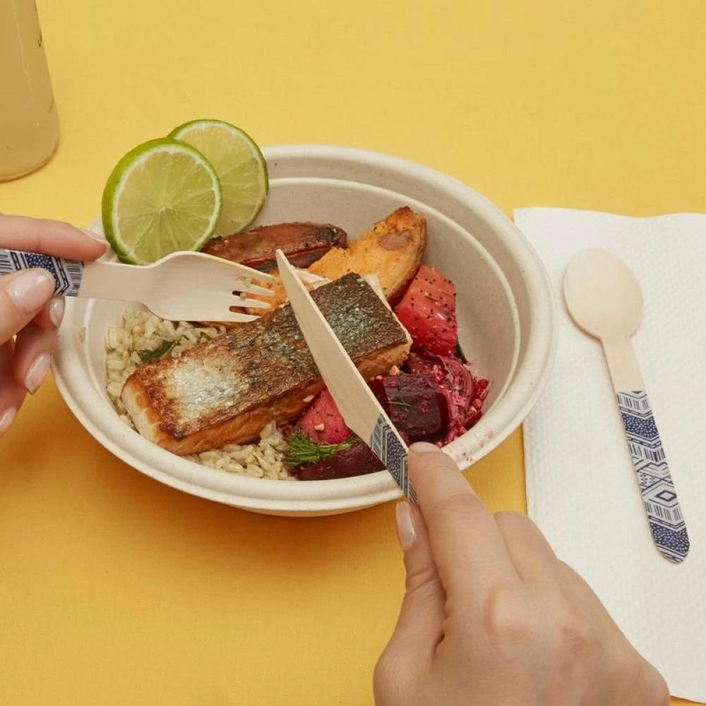 Kikkerland Wood Cutlery Set | Tribal - Image 2