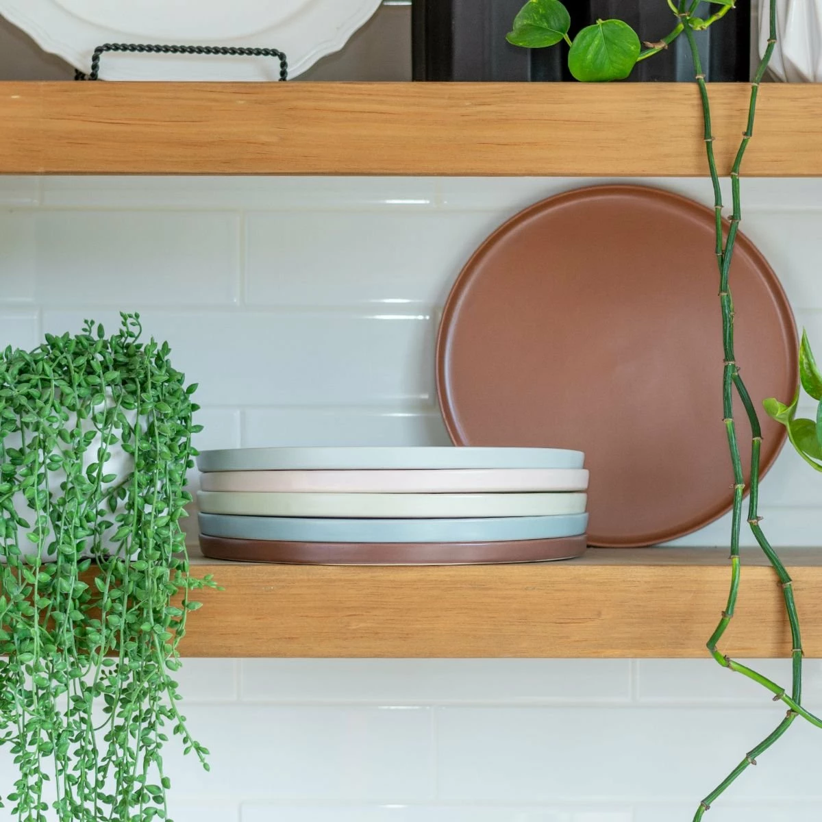 Everything Kitchens Modern Flat 11" Dinner/Charger Plates (Set Of 4) | Brown - Image 4