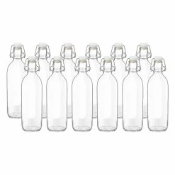 Bormioli Rocco 33.75oz Emilia Glass Bottles | Set Of 12