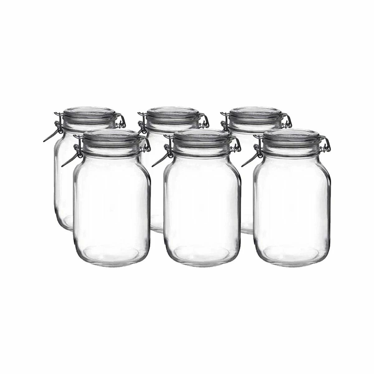 Bormioli Rocco 2L Swing Top Fido Glass Jars | 6-pack