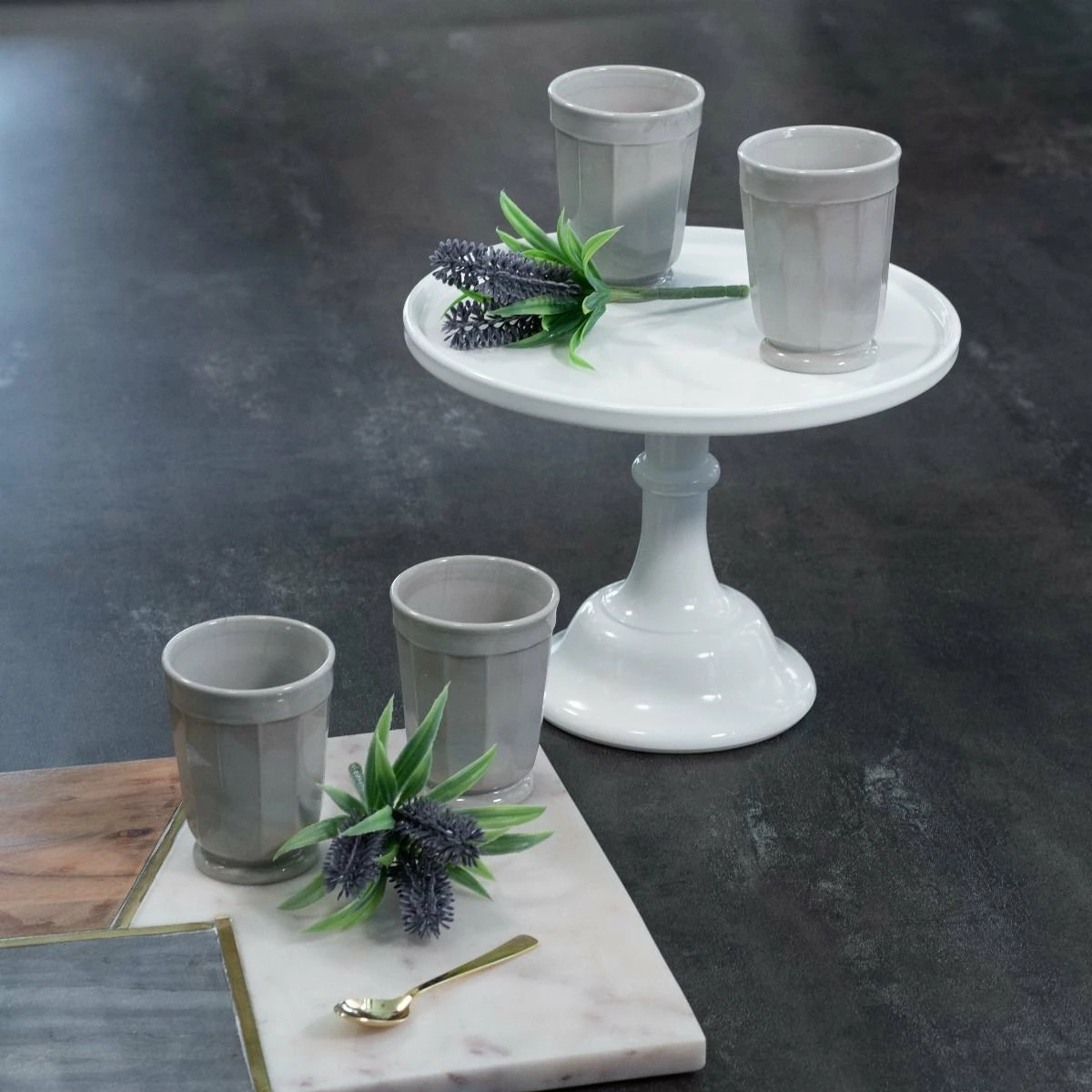 Mosser Glass 4-Piece 6oz Panel Tumbler Set | Marble - Image 2