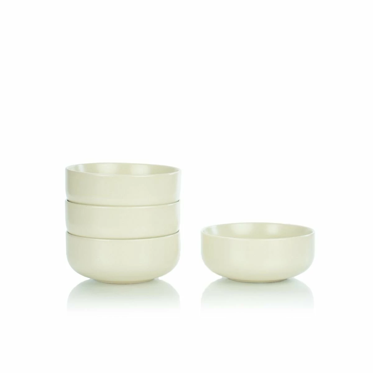 Everything Kitchens Modern Flat 12-Piece Dinnerware Set | Dusty Blue, Stone Gray, Beige - Image 4