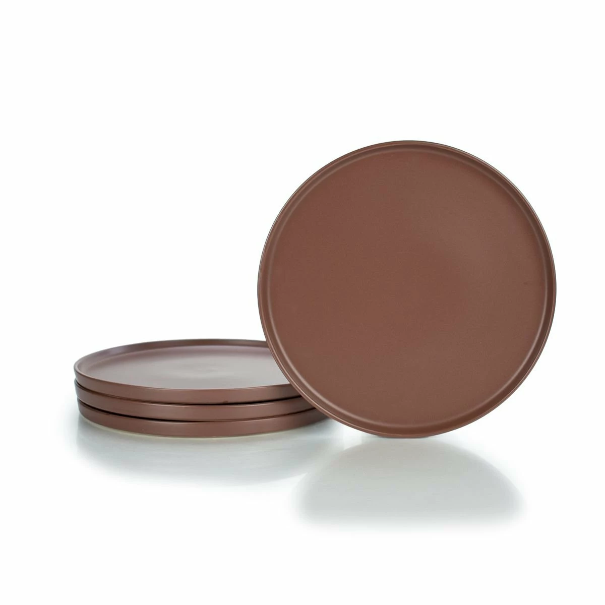 Everything Kitchens Modern Flat 11" Dinner/Charger Plates (Set Of 4) | Brown