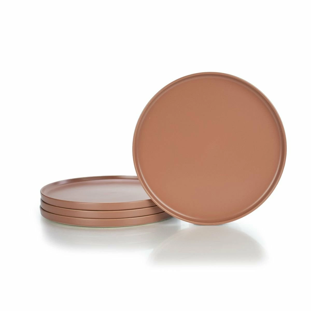 Everything Kitchens Modern Flat 12-Piece Dinnerware Set | Terracotta - Image 3