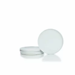 Everything Kitchens Modern Flat 8" Lunch Plates (Set Of 4) | Stone Gray