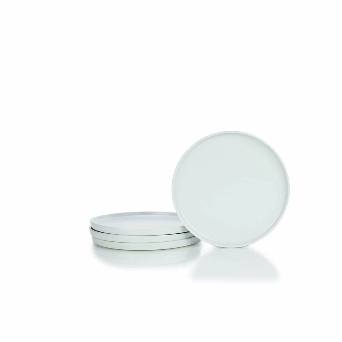 Everything Kitchens Modern Flat 12-Piece Dinnerware Set | Dusty Blue, Stone Gray, Beige - Image 3