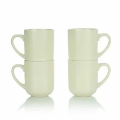 Everything Kitchens Modern Flat 15oz Mugs (Set Of 4) | Beige