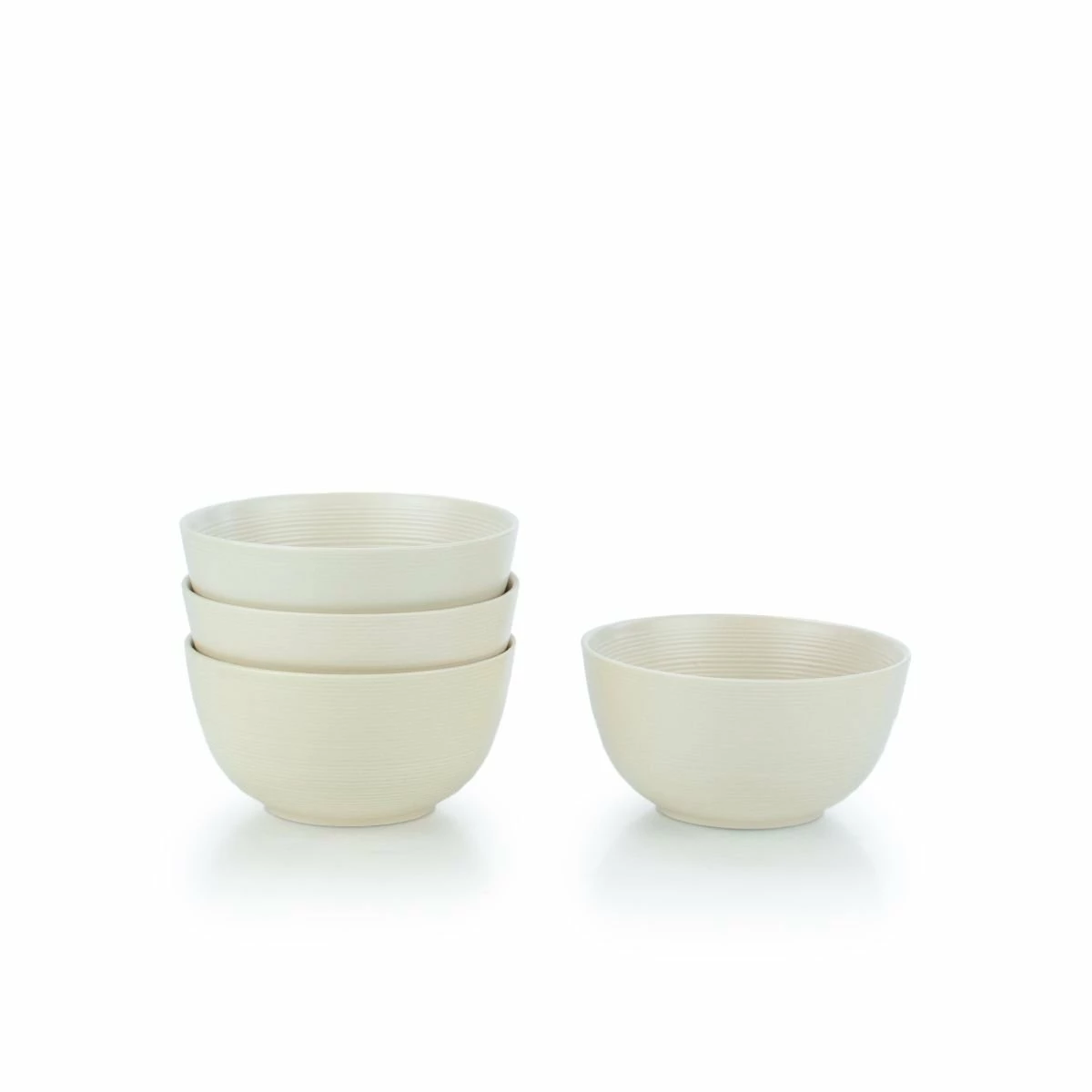 Everything Kitchens Modern Colorful Neutrals - Rippled 6" Bowls (Set Of 4) - Matte | Beige