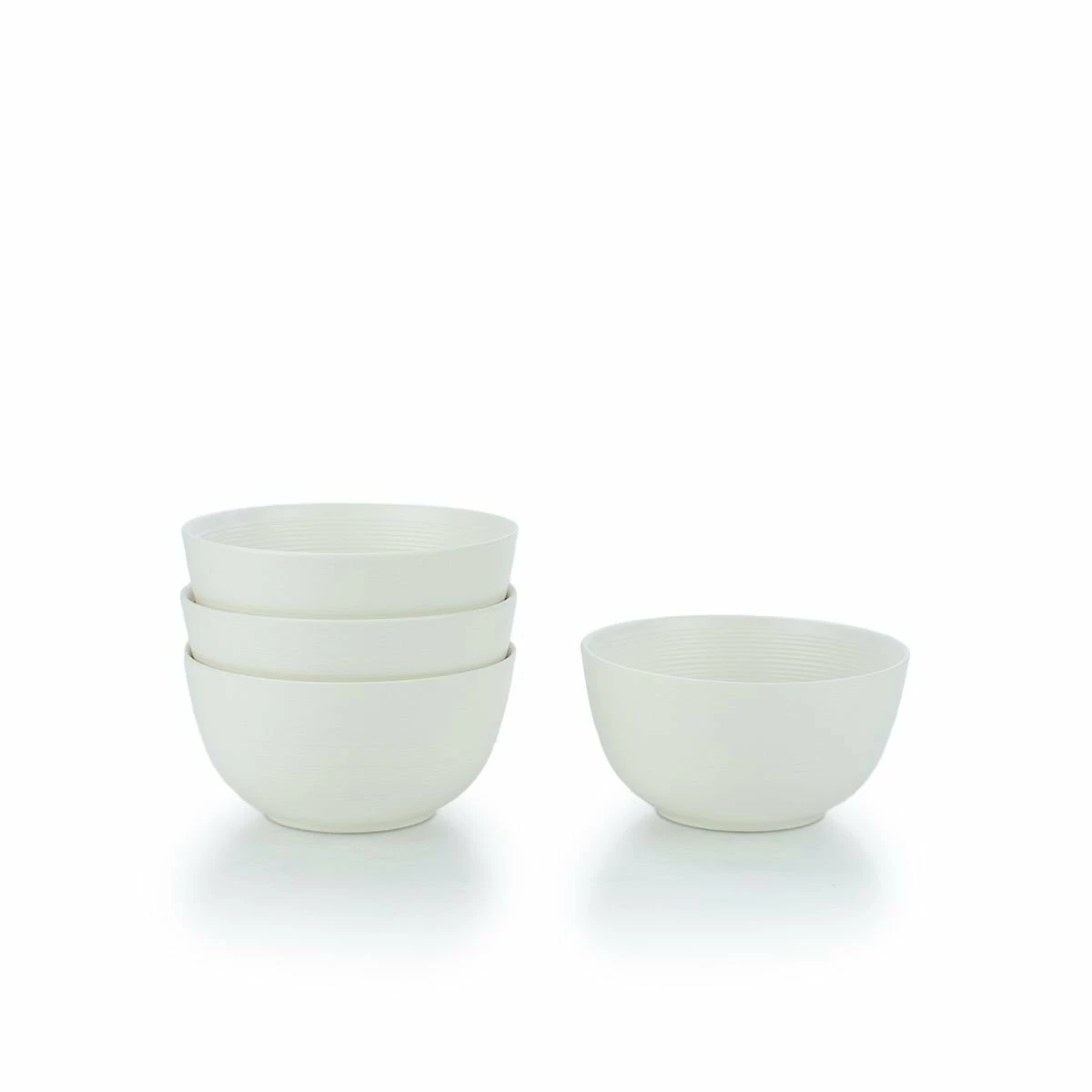 Everything Kitchens Modern Colorful Neutrals - Rippled 6" Bowls (Set Of 4) - Matte | Ivory