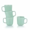 Everything Kitchens Modern Colorful Neutrals - Rippled 12oz Mugs (Set Of 4) - Glazed | Light Green