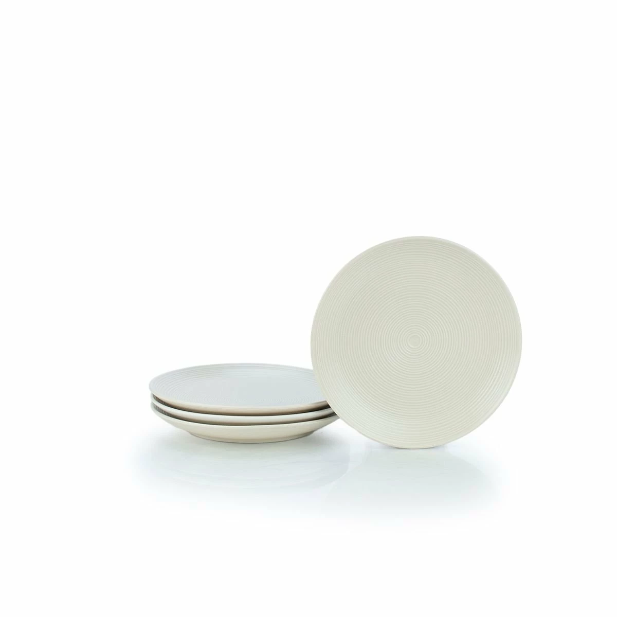 Everything Kitchens Modern Colorful Neutrals - Rippled 8" Side Plates (Set Of 4) - Matte | Beige