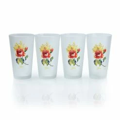 Fiesta® 16oz Cooler Glassware (Set Of 4) | Frosted Floral Bouquet