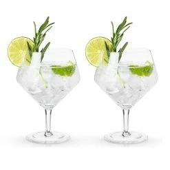 Viski® Angled Crystal Gin & Tonic Glasses