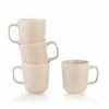 Everything Kitchens Modern Colorful Neutrals - Rippled 12oz Mugs (Set Of 4) - Glazed | Blush Pink