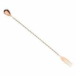 Mercer Barfly 12.4" Bar Spoon With Fork | Copper Plated