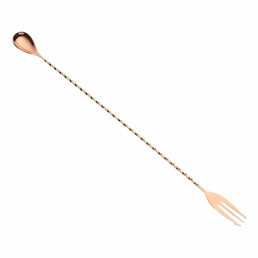 Mercer Barfly 12.4" Bar Spoon With Fork | Copper Plated
