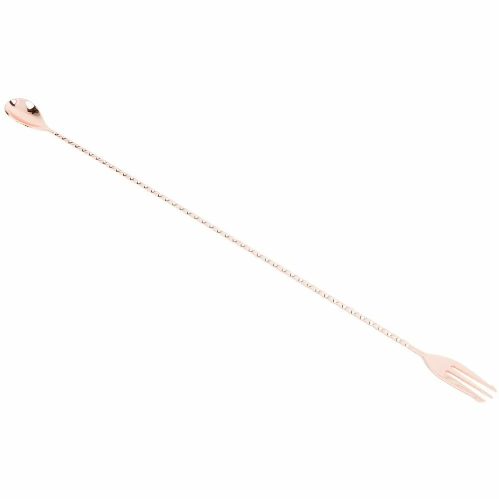 Mercer Barfly 19.6" Bar Spoon With Fork | Copper Plated