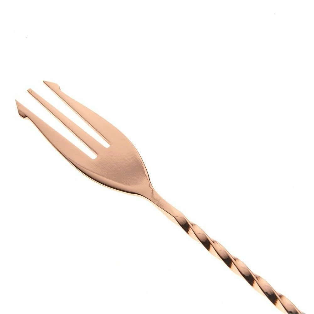 Mercer Barfly 19.6" Bar Spoon With Fork | Copper Plated - Image 2