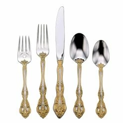 Oneida 18/10 Stainless Steel 20-Piece Flatware Set | Golden Michelangelo