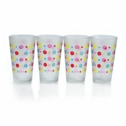 Fiesta® 16oz Cooler Glassware (Set Of 4) | Frosted Multi-Color Dots