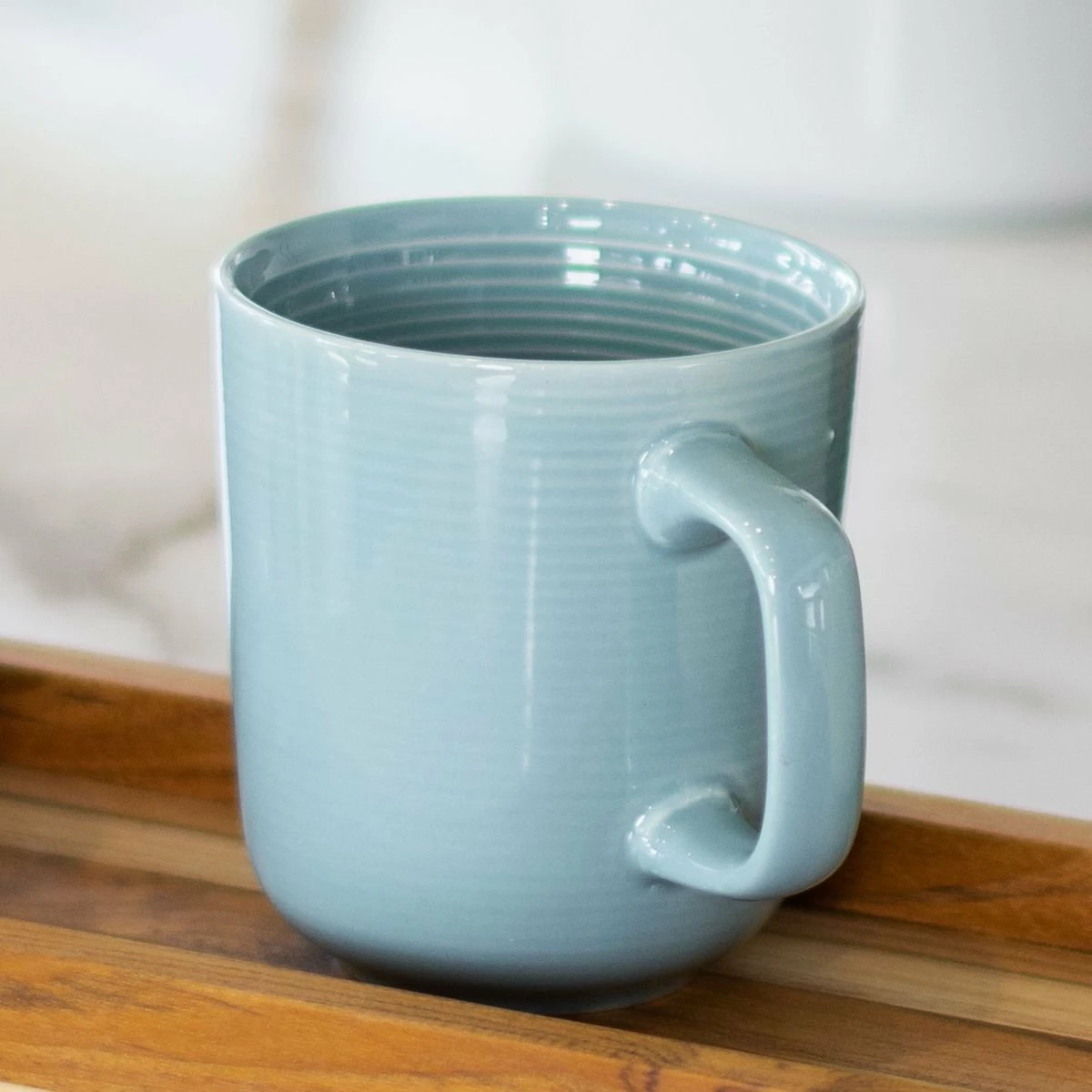 Everything Kitchens Modern Colorful Neutrals - Rippled 12oz Mugs (Set Of 4) - Glazed | Blue - Image 5