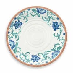TarHong Melamine Tabletop 10.5" Round Dinner Plate | Rio Turquoise Floral
