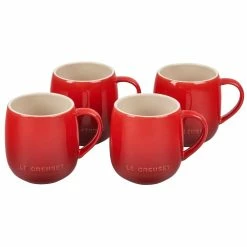 Le Creuset 13oz Heritage Mugs (Set Of 4) | Cerise/Cherry Red