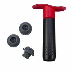 Le Creuset Wine Pump + 3 Stoppers | Cerise/Cherry Red