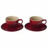 Le Creuset Cappuccino Cup Set For 2 | Cerise/Cherry Red