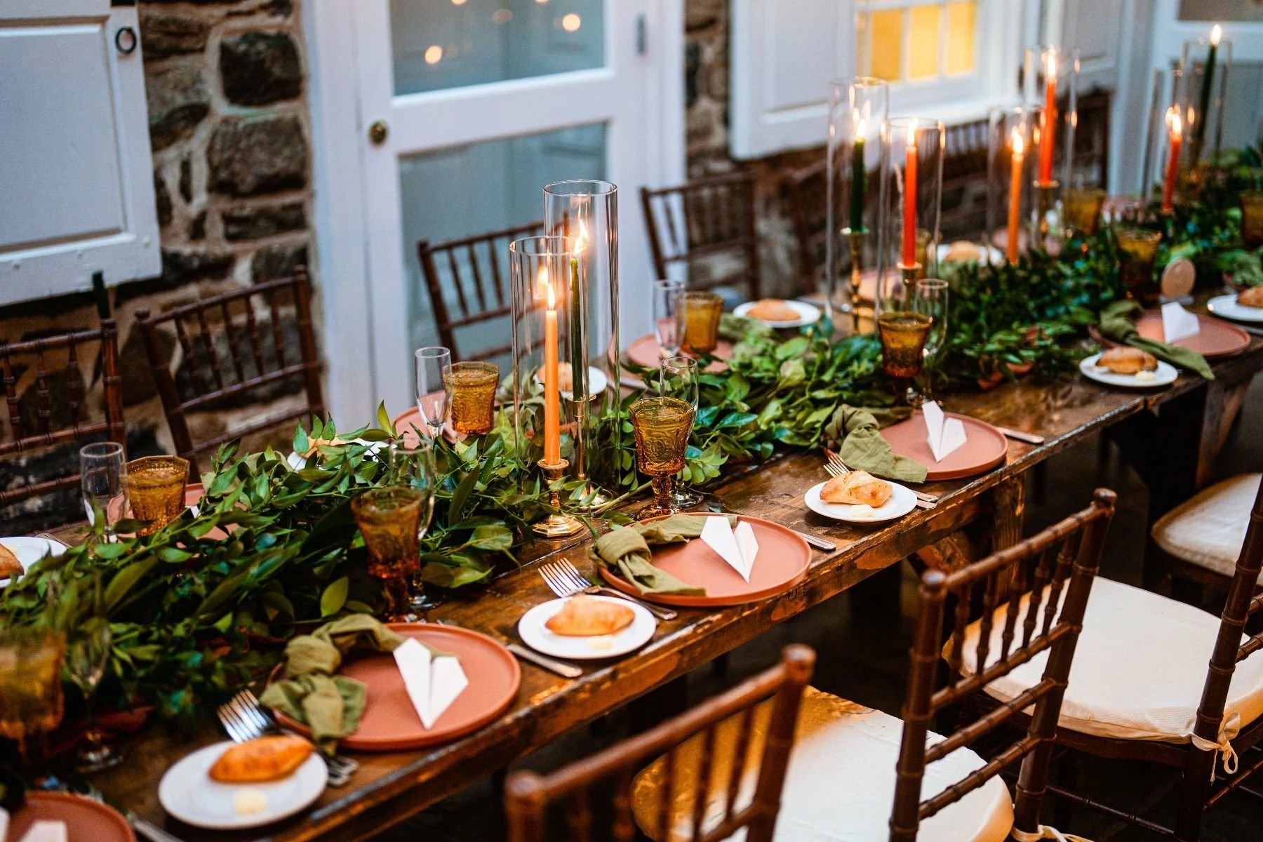 Everything Kitchens Modern Flat 12-Piece Dinnerware Set | Terracotta - Image 6