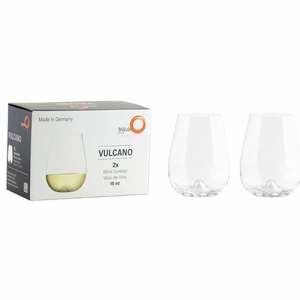 Stolzle 16oz Vulcano Stemless Wine Glasses | Set Of 2 - Image 2