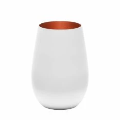 Stolzle 15.75oz Olympia Glass Tumblers - Set Of 2 | White & Bronze